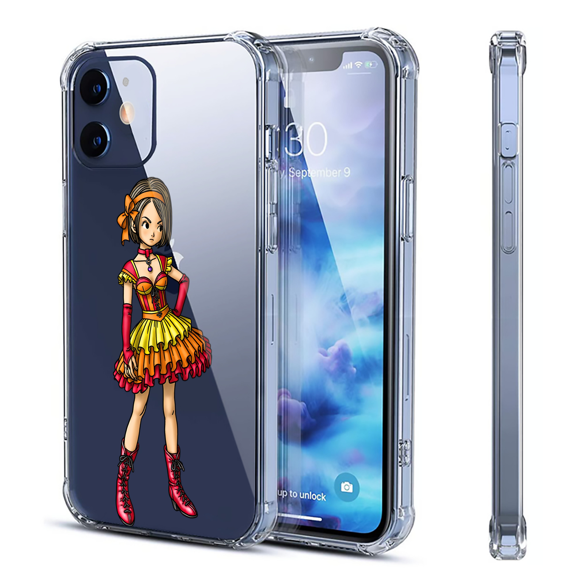 （画像用） ドラゴンクエスト Doragon Kuesuto Dragon Quest 【iPhone 12シリーズ対応】透明スマホケース（クリアソフトケース）